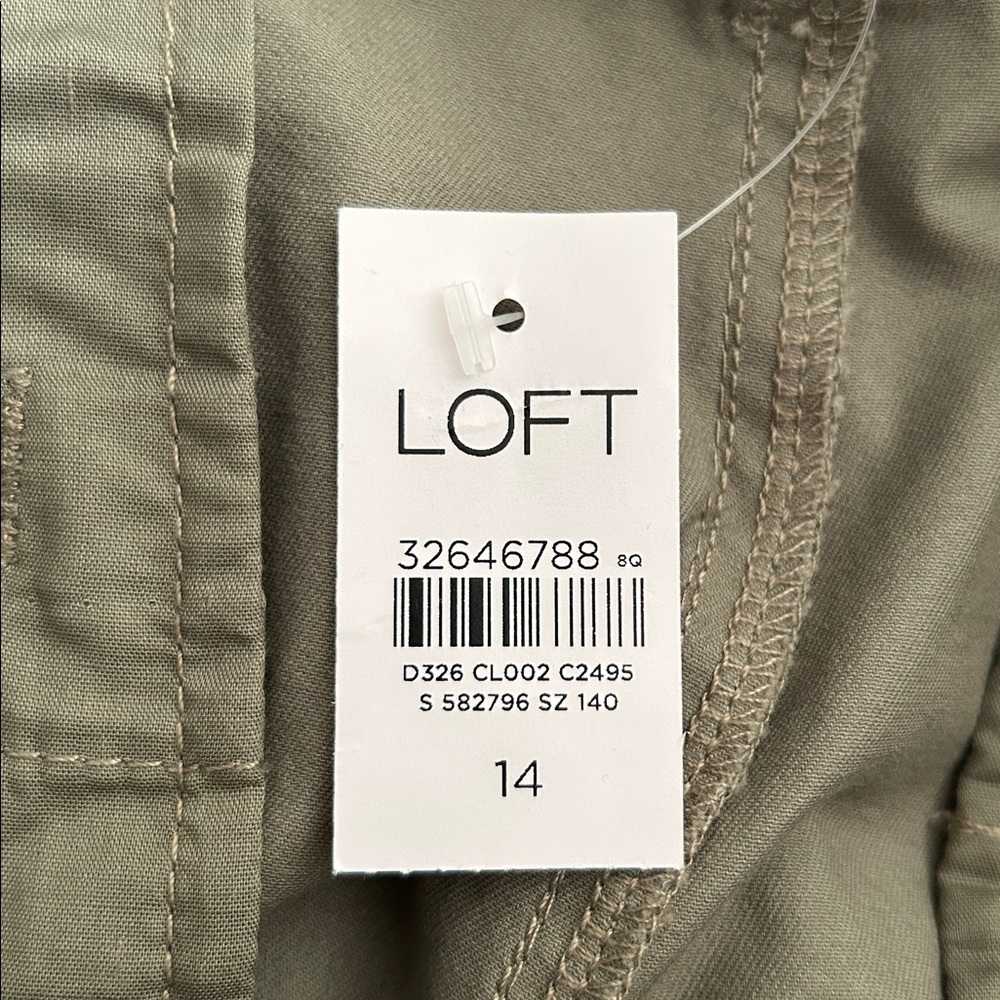 NWT Loft The Slim Monroe Olive Green Chino Ankle Pants 14 - Picture 8 of 8